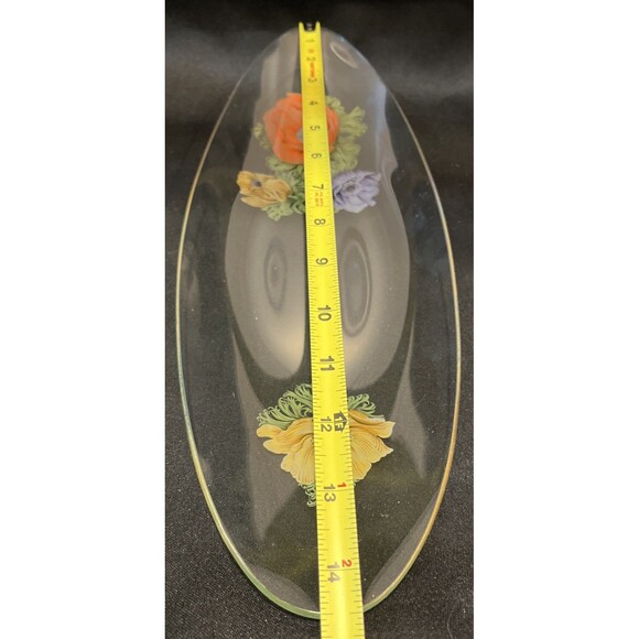 Vintage Chance Glass England 1965 Fiestaware Anemone Pattern Long Oval Dish - Picture 8 of 10